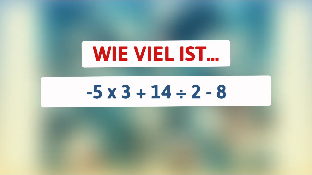 \"Nur 1% der Bevölkerung kann dieses mathematische Rätsel lösen: Bist du schlau genug, um das richtige Ergebnis zu finden?\""