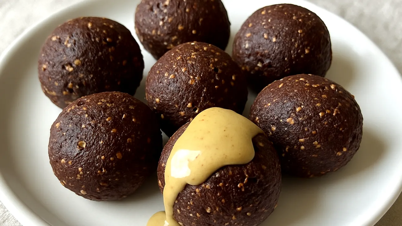 Amaranth-Energiebällchen mit Kakao und Sesampaste"