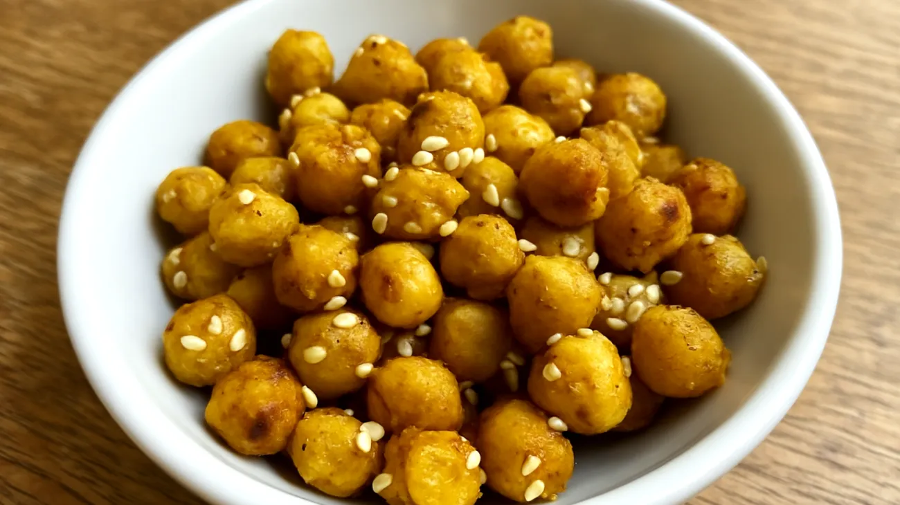 Geröstete Kichererbsen mit Kurkuma und Sesam"