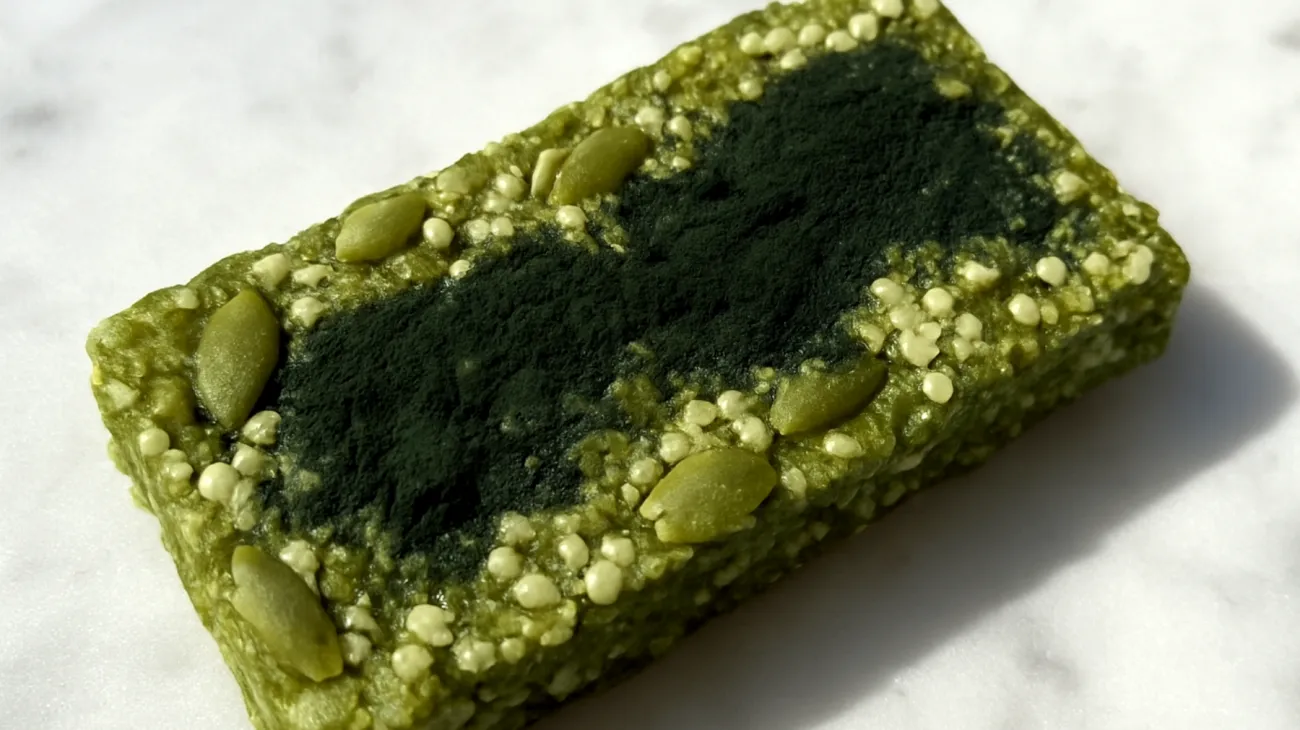 Kürbiskern-Hanfsamen-Riegel mit Spirulina"